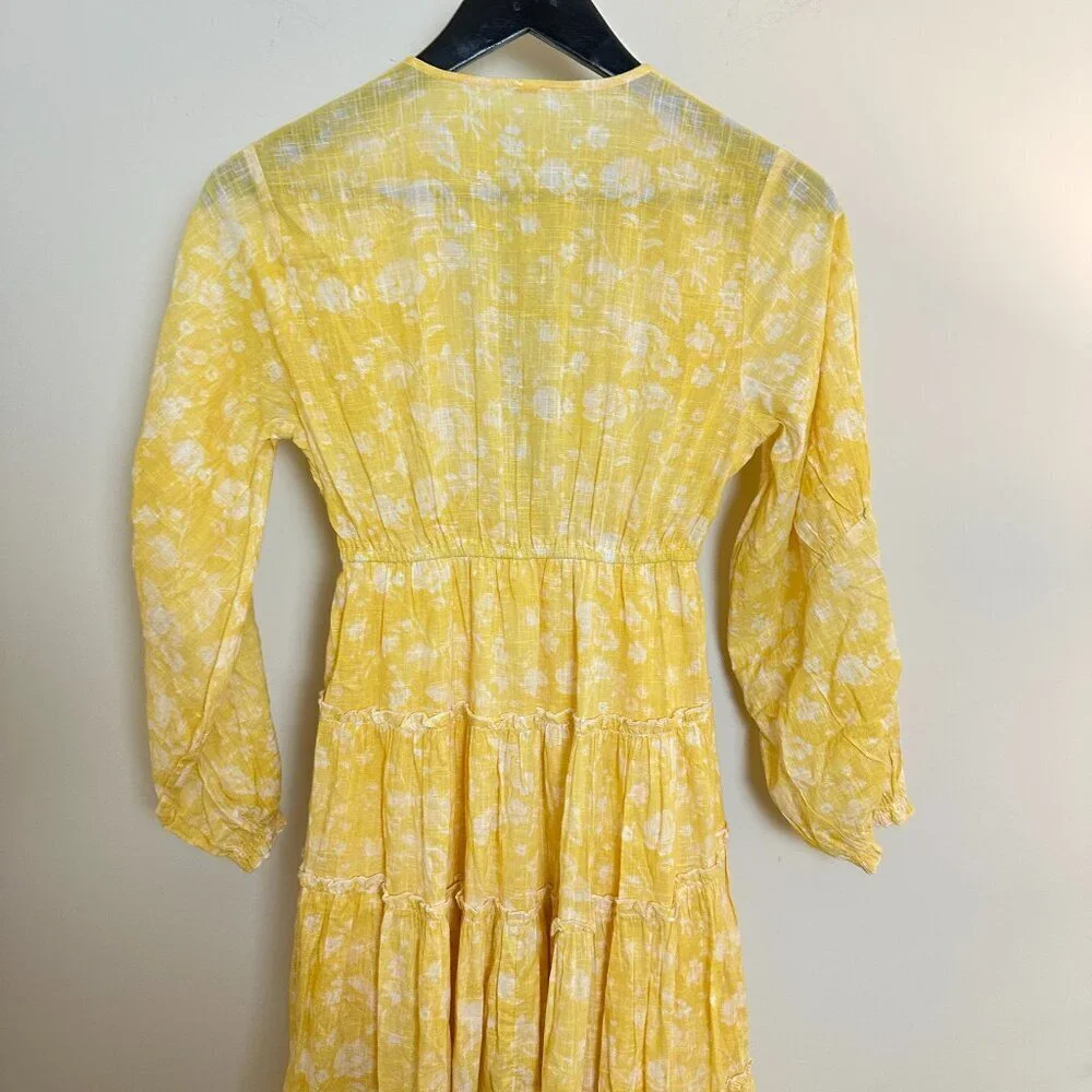 FREE PEOPLE Pappiet Midi Dress in Sunshine Combo Size X-Small - Picture 9 of 12